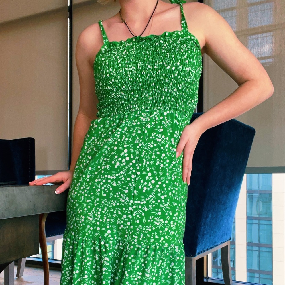 Green Floral Maxi Dress